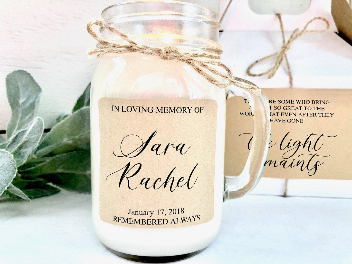 Personalized Memorial Candle | Sympathy Gift In Loving Memory Thegiftgalashop 