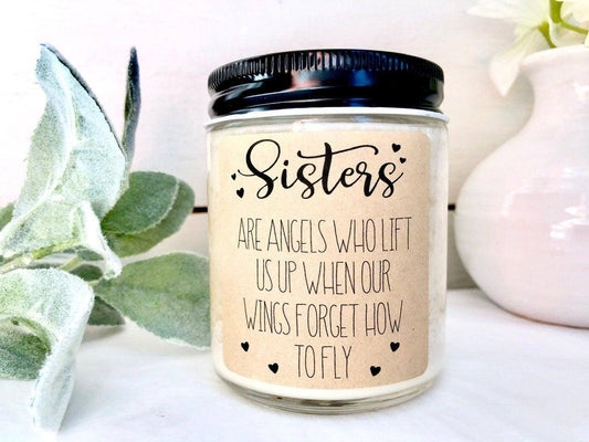 Personalized Sister Candle Gift | Sister Birthday Gift | Sisters are Angels Thegiftgalashop
