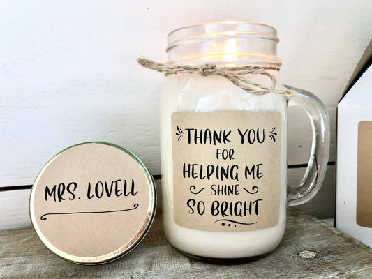 Personalized Teacher Candle | Teacher Appreciation Gift Thegiftgalashop 