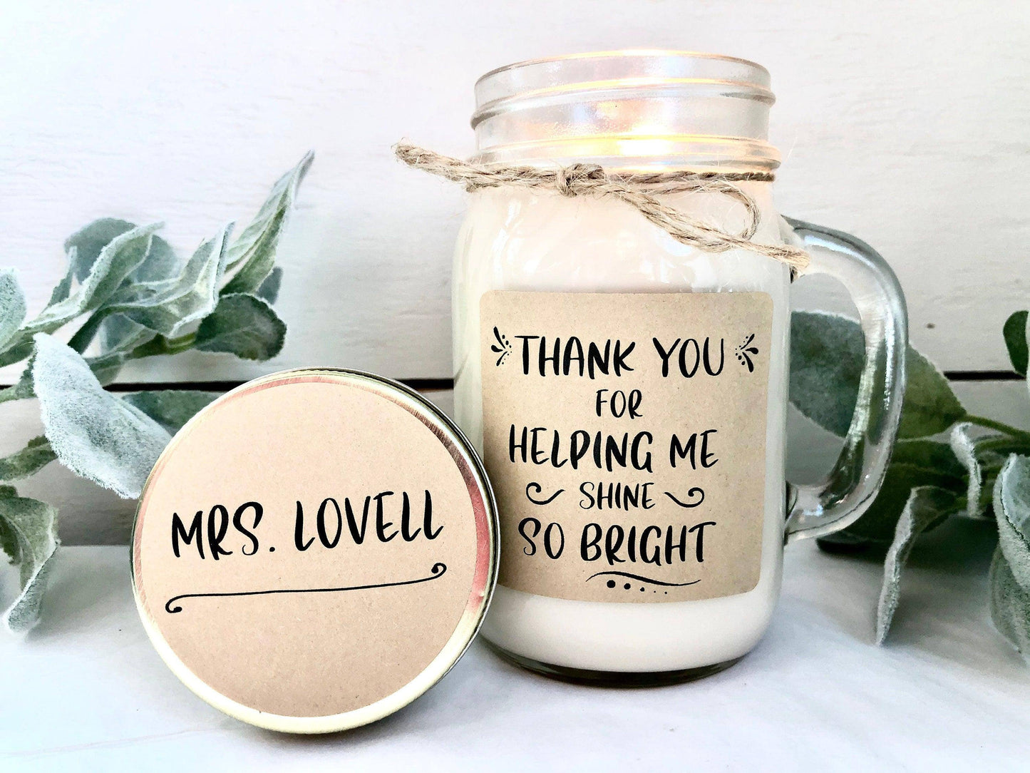 Personalized Teacher Candle | Teacher Appreciation Gift Thegiftgalashop 