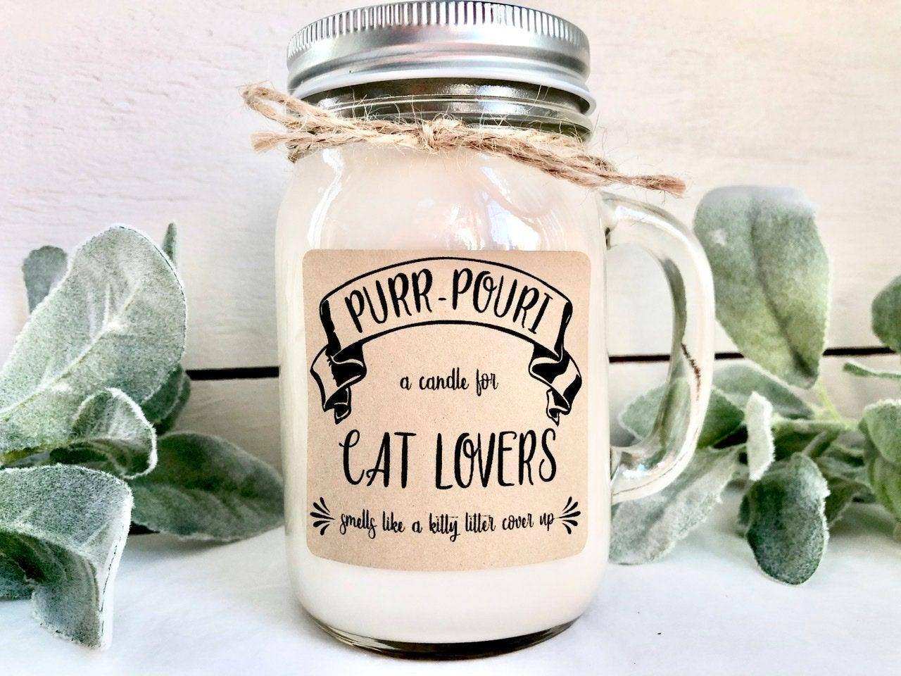 Purr-Pouri Cat Lover Candle | Soy Candle for Cat Owner Thegiftgalashop 