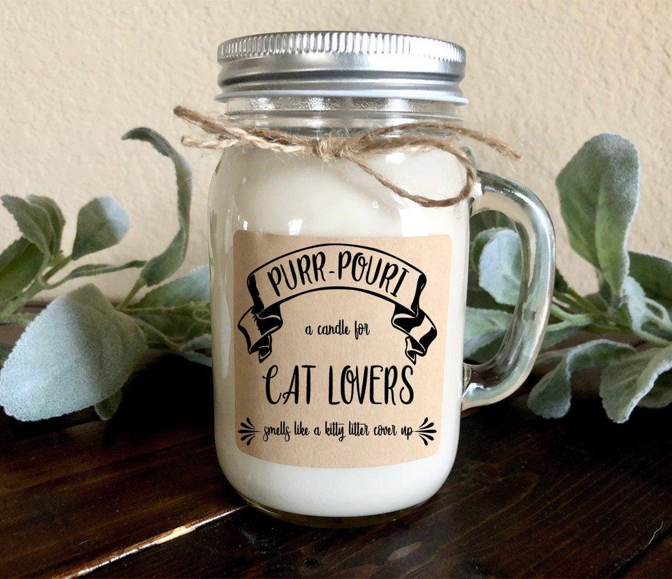 Purr-Pouri Cat Lover Candle | Soy Candle for Cat Owner Thegiftgalashop 