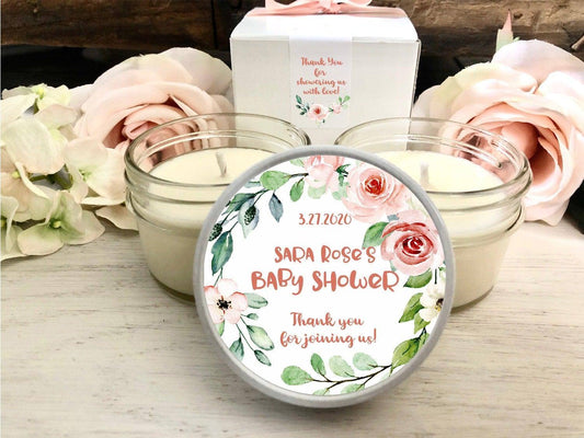 Rose Baby Shower Candle Favors | The Gift Gala Shop candle favors Thegiftgalashop