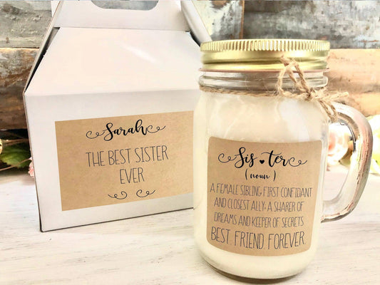 Sisters are Angels Soy Candle | Personalized Sister Candle Thegiftgalashop 
