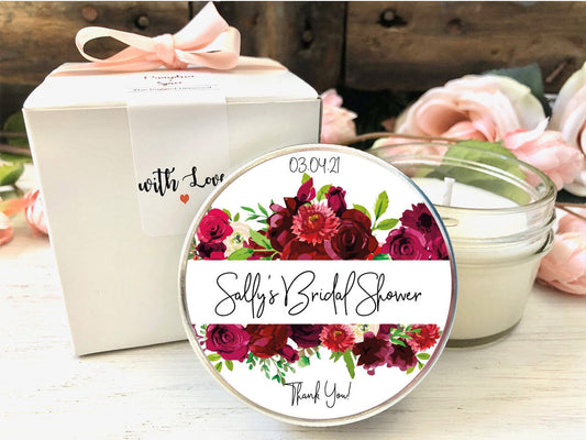Spring Bridal Shower Favors | Spring Wedding Favors | Wildflowers and Roses | The Gift Gala Shop candle favors Thegiftgalashop 