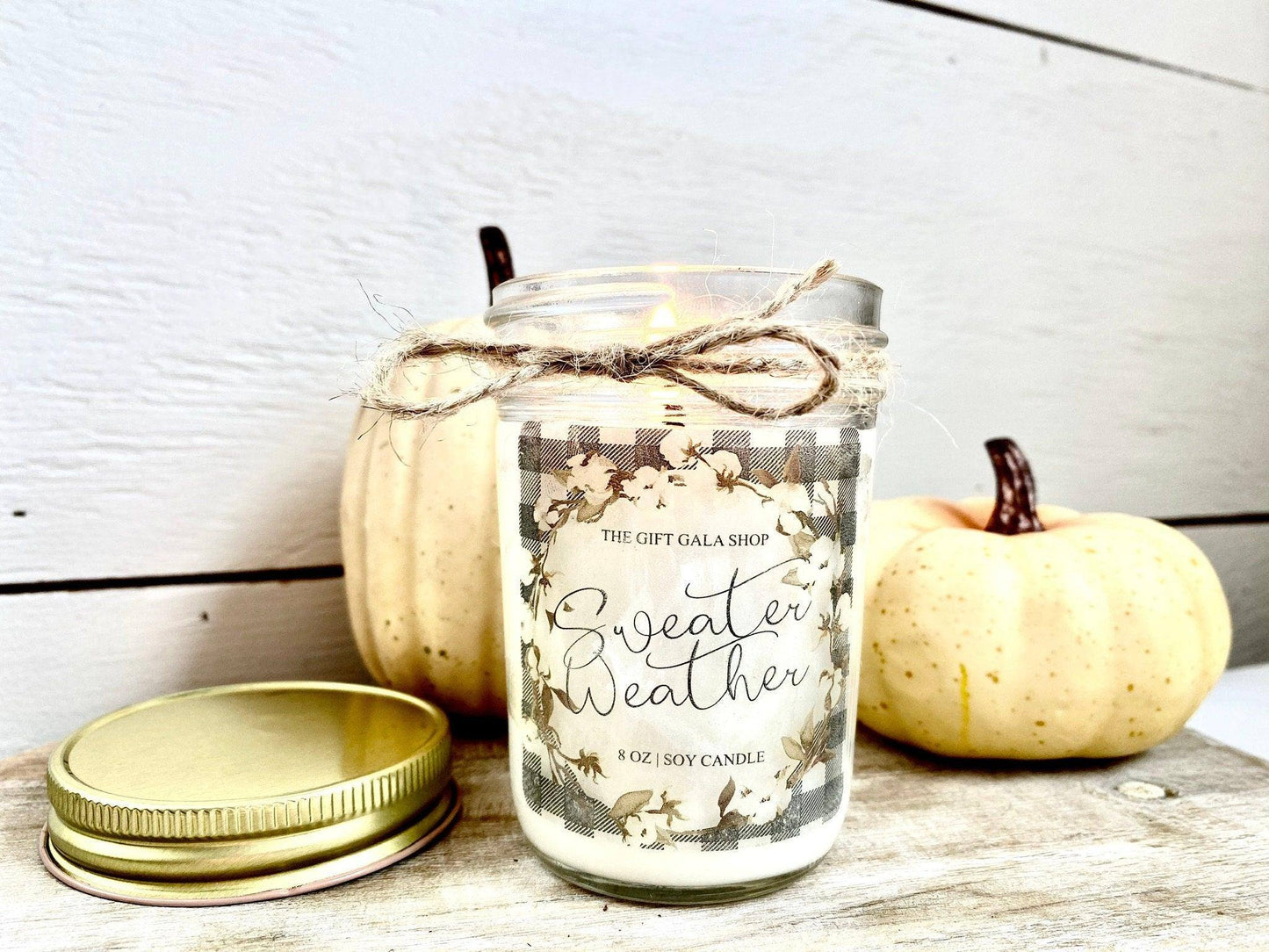 Sweater Weather Candle | Fall Soy Candle Thegiftgalashop 