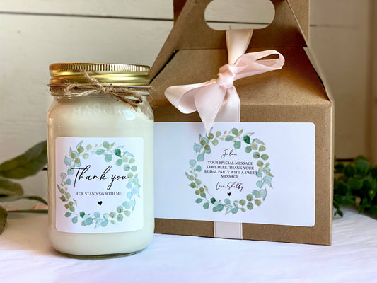 Thank You Bridesmaid Candle with Gift Box | Personalized Appreciation Gift Thegiftgalashop