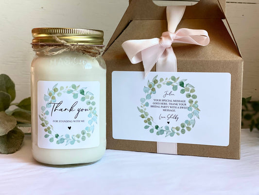 Thank You Bridesmaid Candle with Gift Box | Personalized Appreciation Gift Thegiftgalashop