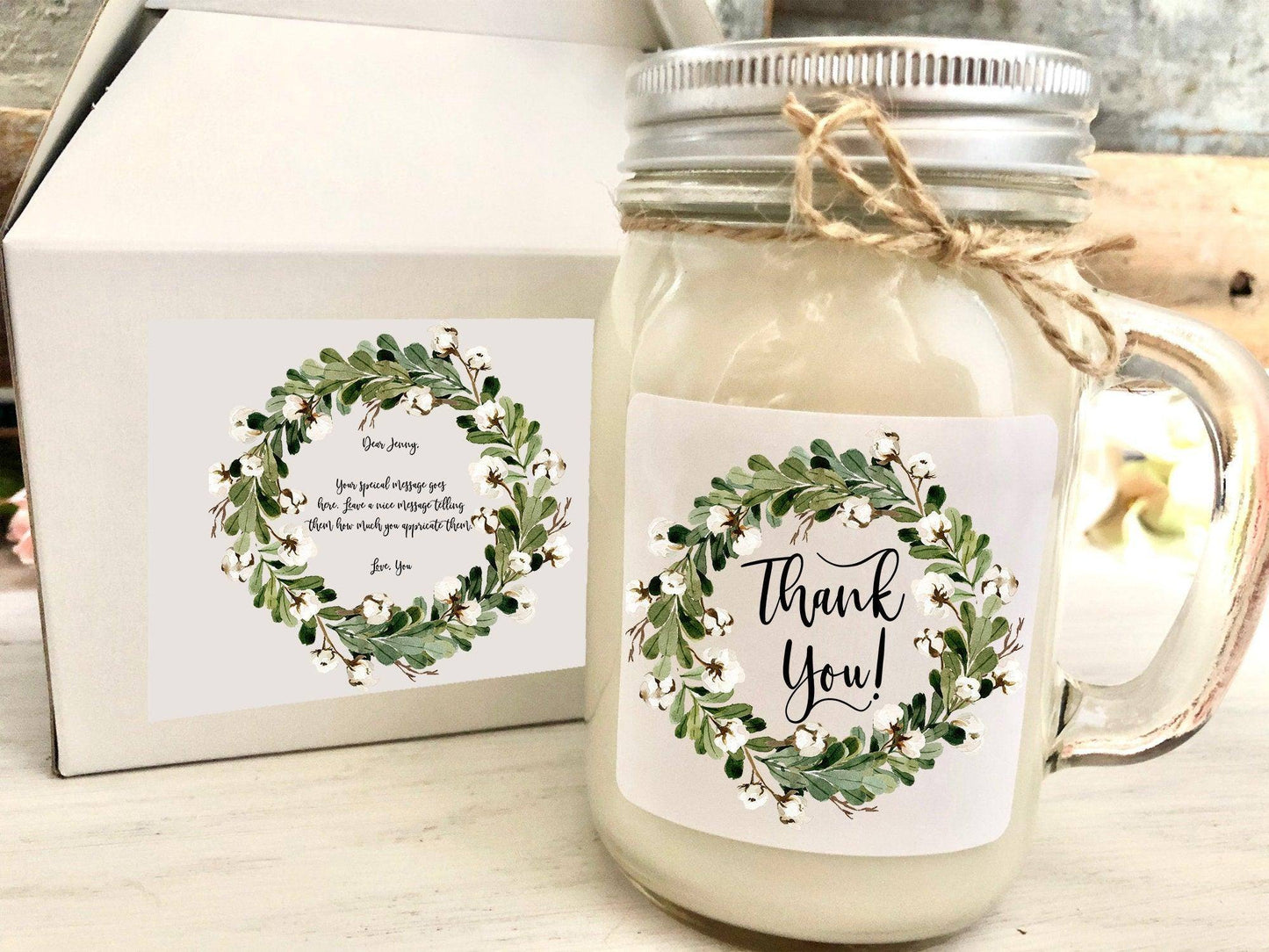 Thank You Candle with Gift Box | Modern Appreciation Gift | Personalized Thank you Thegiftgalashop 