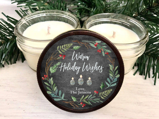 Warm Holiday Wishes | Holiday Candle Favor candle favors Thegiftgalashop 