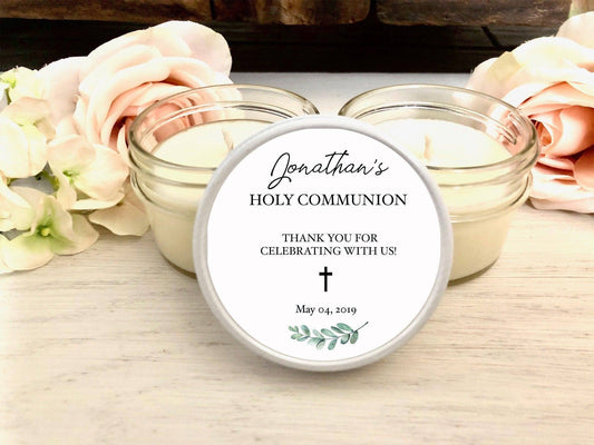 White Baptism Candles | Communion Favors candle favors Thegiftgalashop 