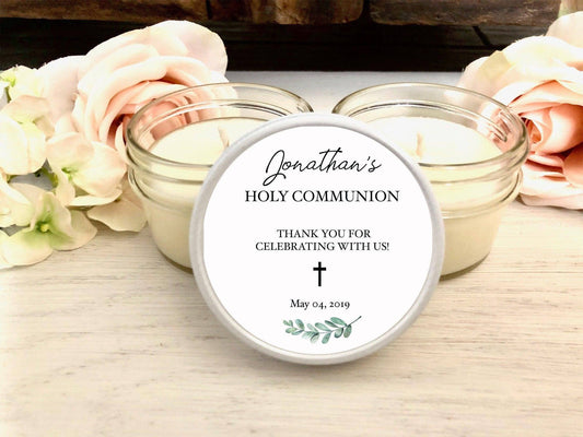 White Baptism Candles | Communion Favors candle favors Thegiftgalashop